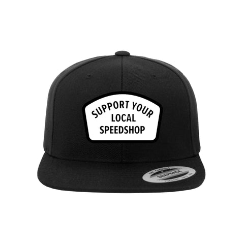 BBI Autosport Support Your Local Speedshop Snapback Hat Black/White