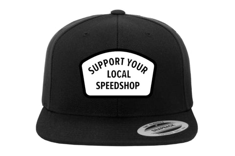BBI Autosport Support Your Local Speedshop Snapback Hat Black/White