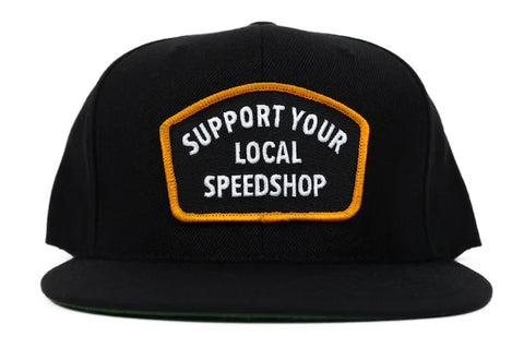 BBI Autosport Support Your Local Speedshop Snapback Hat Black/Yellow
