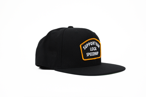 BBI Autosport Support Your Local Speedshop Snapback Hat Black/Yellow