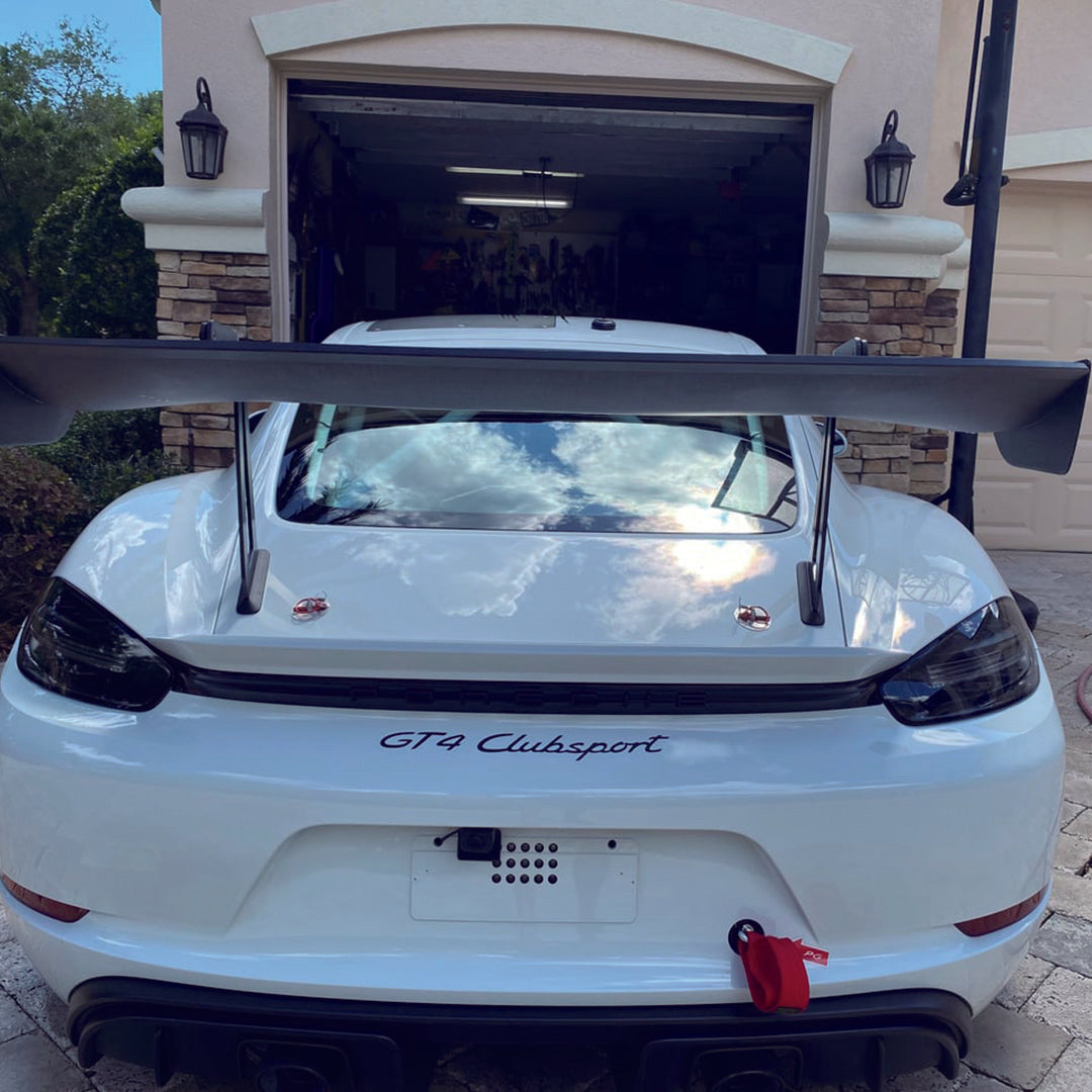 SR GT4 3-INCH SWAN NECK WING RISER - OEM 2017 ALUMINIUM [PORSCHE 718 GT4 / 981 GT4]