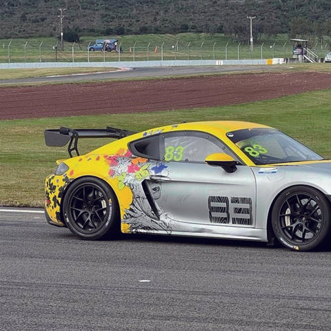 SR GT4 3-INCH SWAN NECK WING RISER - OEM 2017 ALUMINIUM [PORSCHE 718 GT4 / 981 GT4]