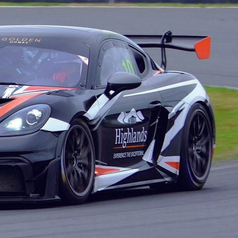 SR GT4 3-INCH SWAN NECK WING RISER - OEM 2017 ALUMINIUM [PORSCHE 718 GT4 / 981 GT4]