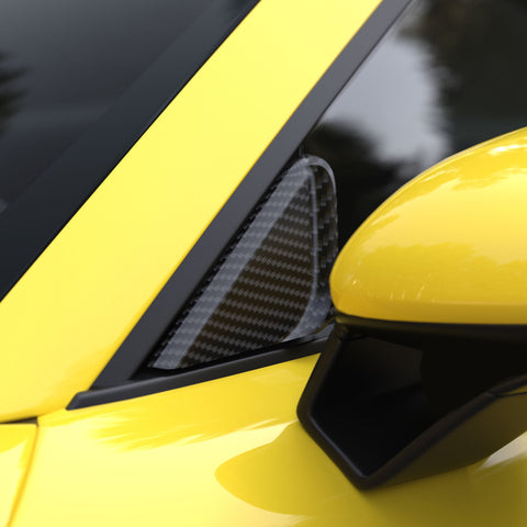 SR DRY CARBON FIBER ANTI WIND BUFFETING KIT (LEFT&RIGHT) [PORSCHE 718 Cayman GT4 RS]