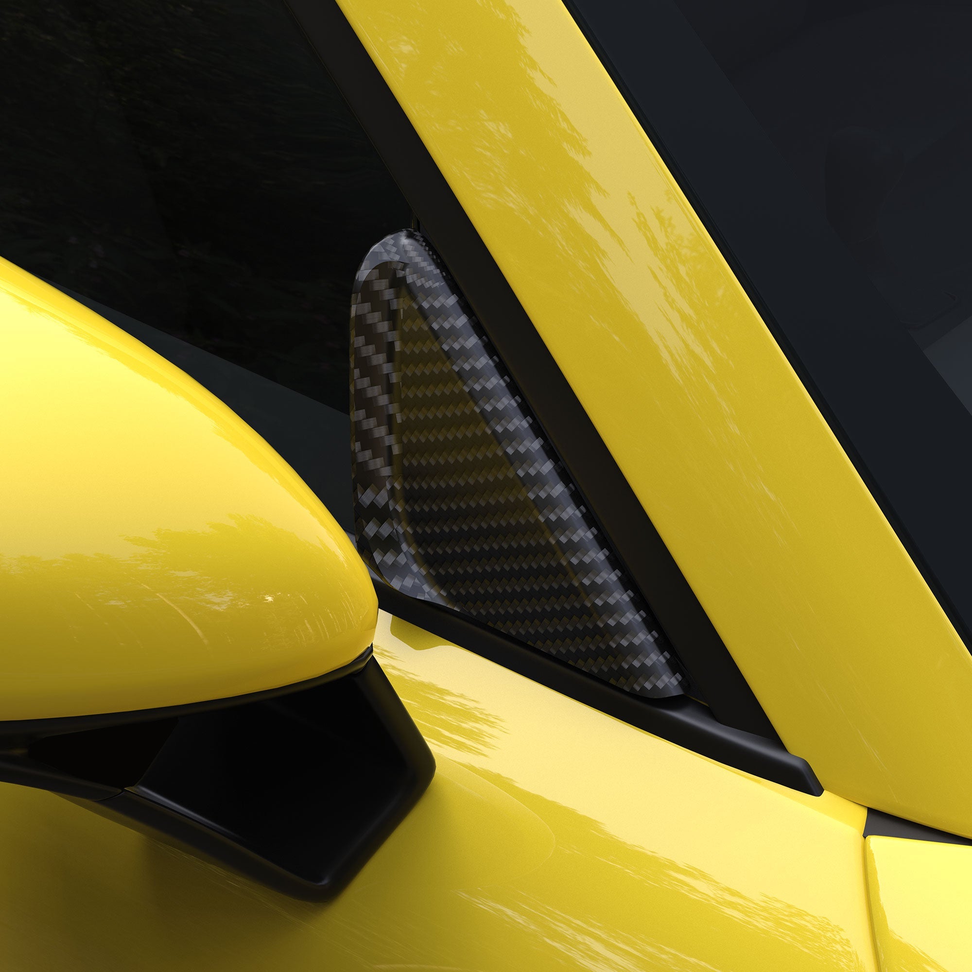 SR DRY CARBON FIBER ANTI WIND BUFFETING KIT (LEFT&RIGHT) [PORSCHE 718 Cayman GT4 RS]
