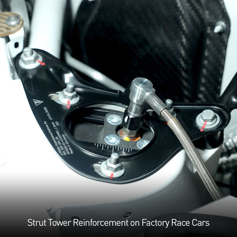 SR CUSTOMIZED PORSCHE MOTORSPORT STRUT TOWER REINFORCEMENT PLATES - 981504283_8A & 991504284_8A  [PORSCHE 718 / 981 / 991]