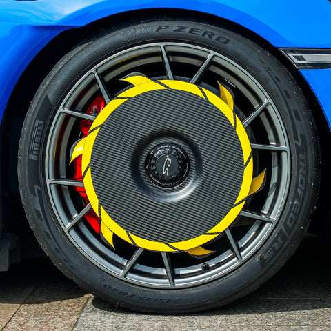 SR DRY CARBON FIBER TURBOFAN AERODISC PRO (for Aluminum FRONT Rims) [PORSCHE 718 GT4 RS]