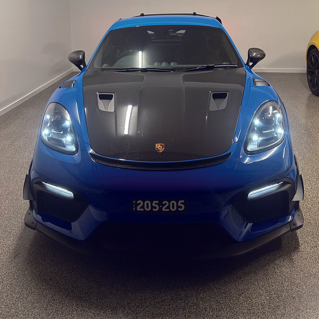 SR DRY CARBON FIBER LOWER SIDE SPOILER [PORSCHE 718 Cayman GT4 RS/Clubsport]