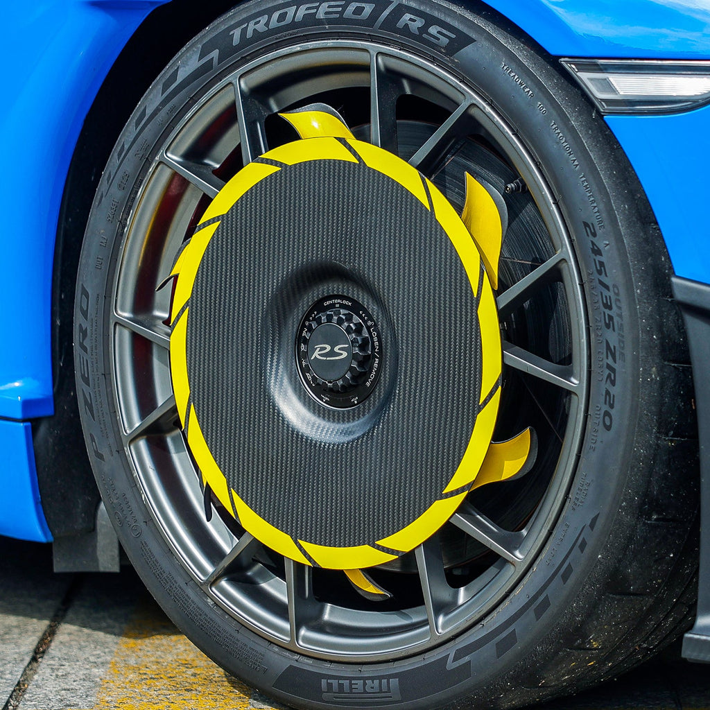 SR DRY CARBON FIBER TURBOFAN AERODISC PRO (for Aluminum FRONT Rims) [PORSCHE 718 GT4 RS]