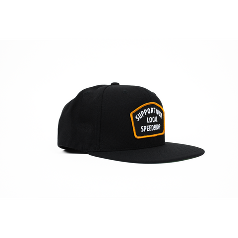 BBI Autosport Support Your Local Speedshop Snapback Hat Black/Yellow